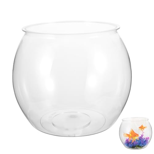Garneck Transparenter Aquarium für Goldfische und Schildkröten Dekoratives Fischglas für Schreibtisch Wohnzimmer und Garten Hochtransparentes Design für Sicht und Stabilität von Garneck