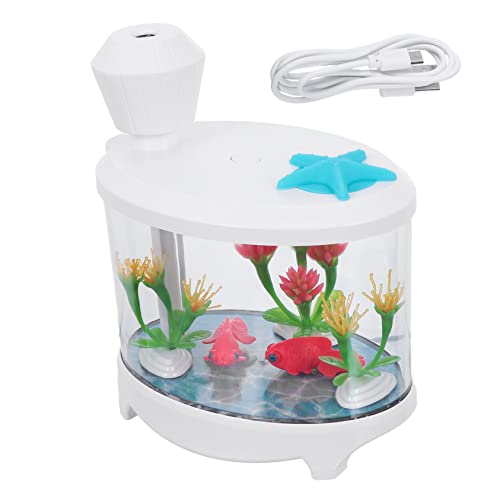 Garneck USB Fisch Tank Luftbefeuchter mit Nachtlicht Kreativer Mini Diffuser für Schlafzimmer Aromatherapie und Entspannende für Zuhause und Büro Zufällige Farbe von Garneck