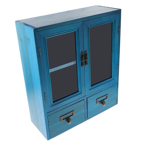 Garneck Vintage Holz Nachttisch Schrank Organizer Wandregal mit Doppelten Türen und Geräumig für Aufbewahrung Kleiner Alltagsgegenstände für Schlafzimmer und Wohnzimmer von Garneck