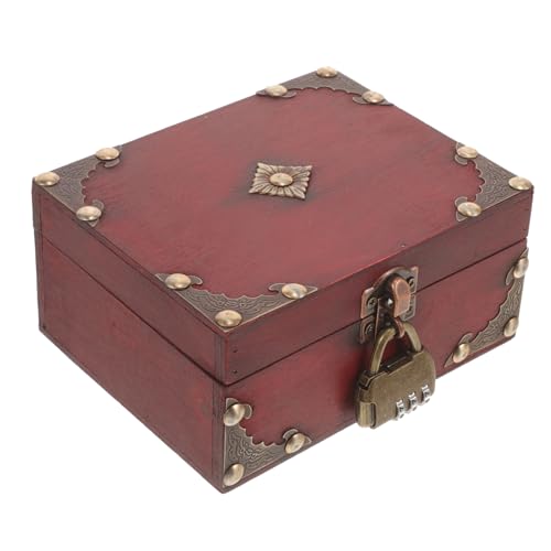 Garneck Vintage Holz Schmuckbox mit Schloss Kleine Multifunktionale Aufbewahrungsbox aus Robustem Holz und Metall Dekorative Truhen Box für Schmuck und Kleine Kostbarkeiten als Sicheren Garneck Vintage Holz Schmuckbox mit Schloss Kleine Multifunktionale Aufbewahrungsbox aus Robustem Holz und Metall Dekorative Truhen Box für Schmuck und Kleine Kostbarkeiten als Sicheren von Garneck