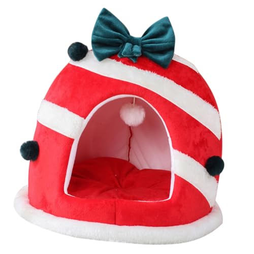 Garneck Weihnachtliches Haustierbett für Katzen und Kleine Hunde Katzenbett im Cartoon Stil Gemütliches und Warmes Schlafnest für Winter für Drinnen Auto Garneck Weihnachtliches Haustierbett für Katzen und Kleine Hunde Katzenbett im Cartoon Stil Gemütliches und Warmes Schlafnest für Winter für Drinnen Auto von Garneck