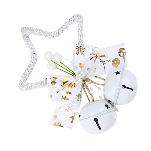 Garneck Weihnachtsdeko Sternanhänger mit Glocke und Schleife Weiß Kompakt Langlebig Vielseitig für Baum Tür Fenster Festliche Christbaumschmuck Hängedeko von Garneck