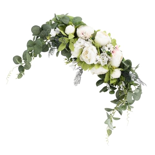 Garneck Weiße Realistische Pfingstrosen Wanddekoration Langlebige Verblassungsresistente Tür Tischblumendeko Stilvolles Zartes Home Accessory für Wand Fenster Türgestaltung von Garneck