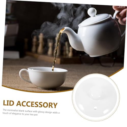 Garneck Weißer Keramik teekannendeckel Ersatzdeckel Porzellan Retro Teetassen Deckel Passend Hochwertiges Keramikmaterial Verbesserte Wärmeisolierung Praktisch Für Teekannen Zubehör von Garneck