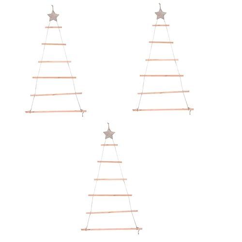 Garneck Wohnkultur 3 Stück Weihnachtsbaum-Wandbehang Mini-Regal Holzanhänger Rustikales Regal Wandbehang Weihnachtsbaum Weihnachtsbaum-Wandanhänger Holzwand Dekoratives Schild von Garneck