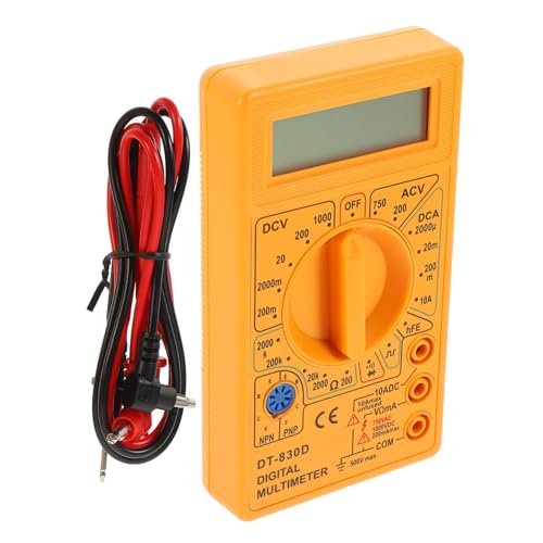 Garneck digitales Testtool Ohmmeter tester Professional Tester für digitale Multimeter hinterleuchtet Ampere Spannungsprüfer Mini Digitales Multimeter Multitester Meter Ausrüstung Yellow von Garneck