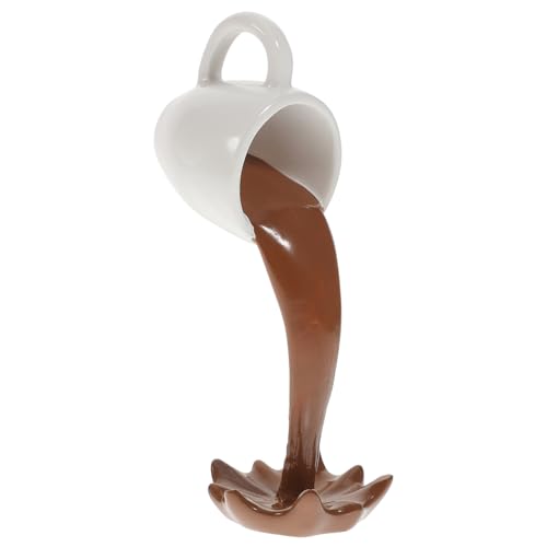 Garneck kaffeetasse Dekoration Kaffee-Dosierbecher Untertasse Bar-Café- isolierte Kaffeebecher Dicht Abs wohnzimmerdeko wohnungseinrichtung schwebende Kaffeetassenfigur Harzdekor Weiß von Garneck
