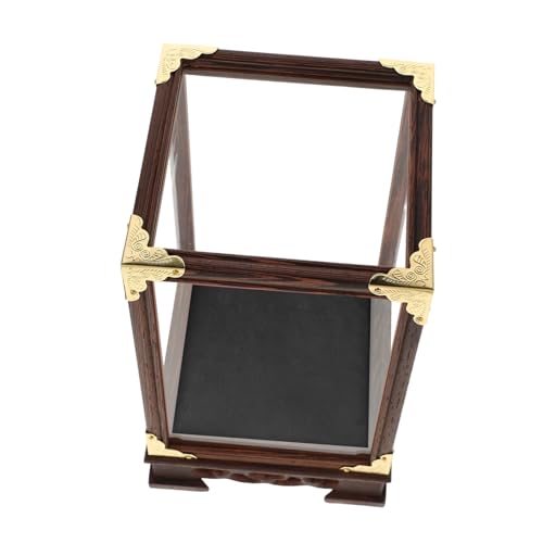 Garneck transparente Displaybox Basketballständer Puppenspielkoffer Dekorative Vitrine Puppenbehältnisse zur Ausstellung Fußball Vitrine Figurenständer Modell Vitrine Glas Schwarz von Garneck