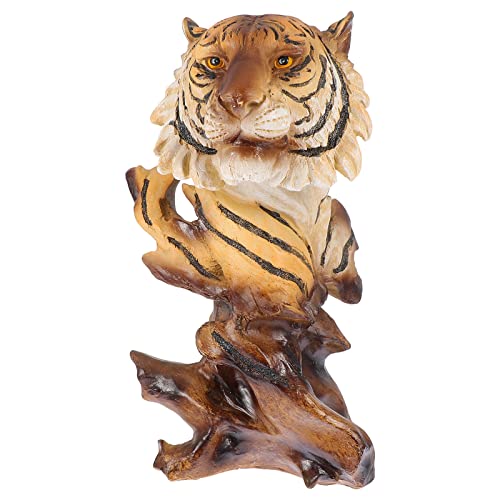 Harz Tiger Kopf Statue Skulptur: Tier Sammler Figurine Desktop Ornament für Jahr von Tiger Geschenke Büro Wohnzimmer Wohnkultur von Garneck
