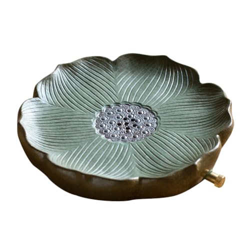 Teetablett Keramik Tee Serviertablett mit Abtropfbrett Retro Lotus Muster Matte Chinesische Gongfu Teetablett Couchtisch Tablett Tisch Box mit Wasseraufbewahrung für Kungfu Tee Set von Garneck