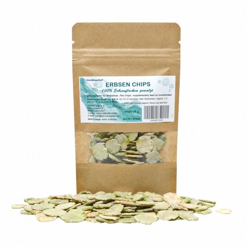 Garnelengarten® Erbsen Chips 25 g - Garnelenleckerli Garnelenfutter Wirbellosenfutter Schneckenfutter Krebsfutter Krabbenfutter von Garnelengarten