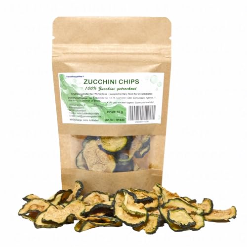 Garnelengarten® Zucchini Chips 10 g - Garnelenleckerli Garnelenfutter Wirbellosenfutter Schneckenfutter Krebsfutter Krabbenfutter von Garnelengarten