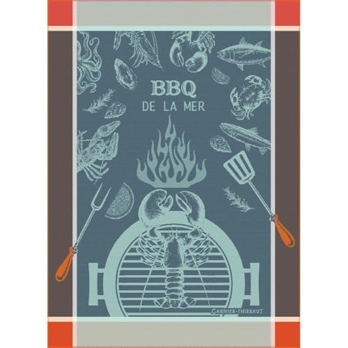 Garnier Thiebaut - Geschirrtuch BBQ De La Mer Bleu 56x77 cm Baumwolle von Garnier Thiebaut