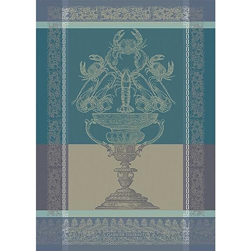 Garnier Thiebaut 46335 Geschirrtuch Coupe Fruits De Mer Turquoise 56x77 cm Baumwolle von Garnier Thiebaut