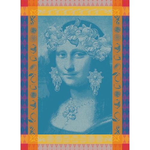 Garnier Thiebaut - Geschirrtuch, Küchentuch - Mona Lisa Bleu - Baumwolle - 56 x 77 cm von Garnier-Thiebaut USA