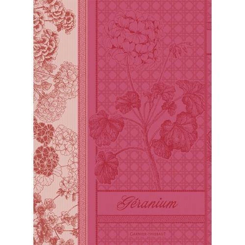 Garnier Thiebaut Geschirrtuch Geranium Rose, (56 x 77 cm, 1-tlg), jacquard-gewebt von Garnier Thiebaut