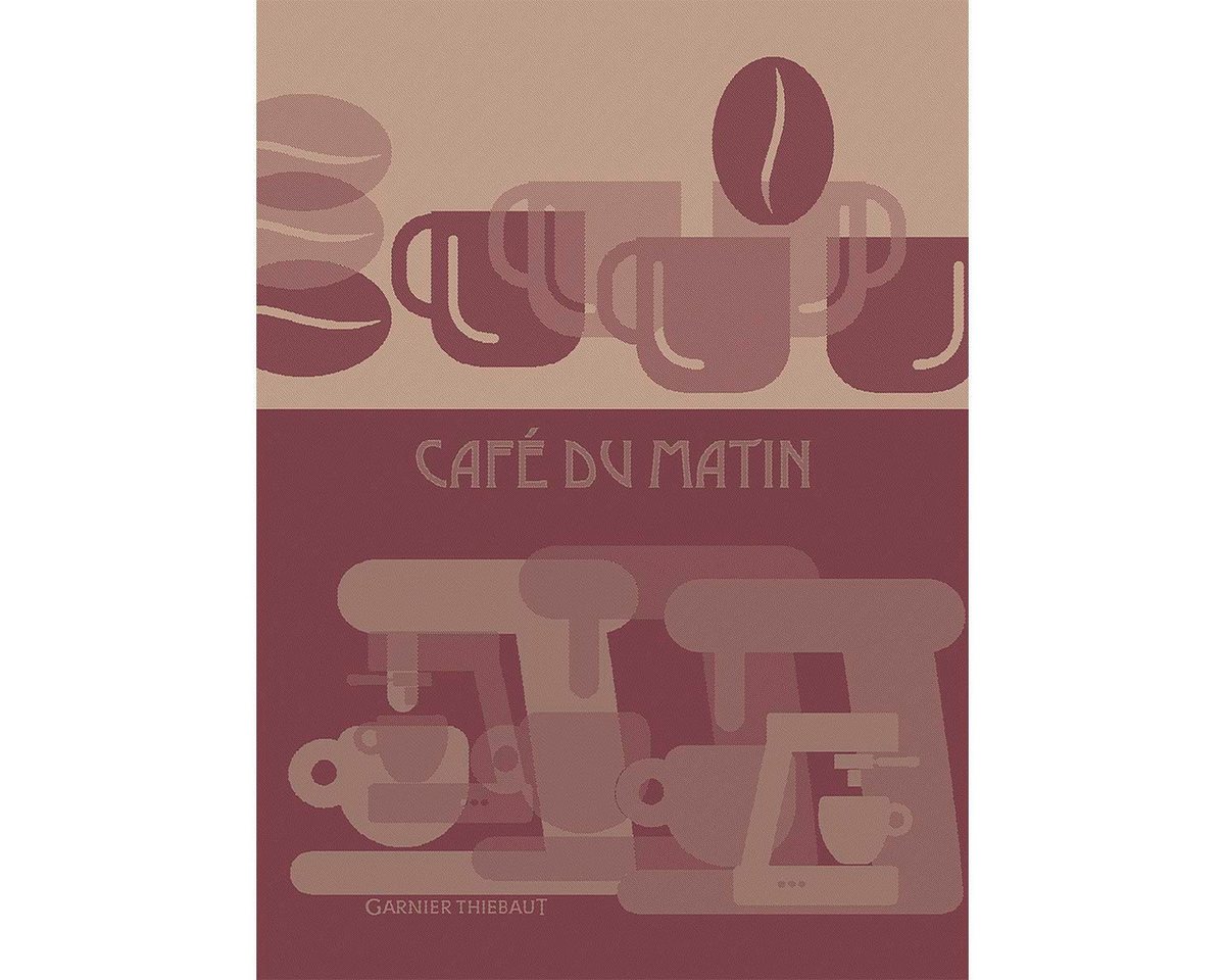 Garnier Thiebaut Geschirrtuch Geschirrtuch Café du matin palissandre 50x70 cm, (1-tlg., 1 x Geschirrtuch), jacquard-gewebt von Garnier Thiebaut