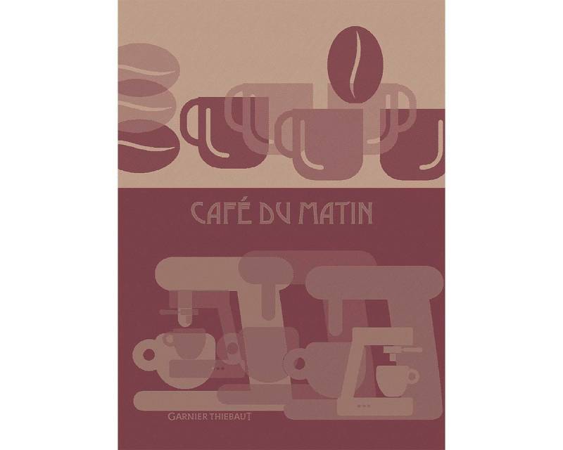 Garnier Thiebaut Geschirrtuch Geschirrtuch Café du matin palissandre 50x70 cm, (1-tlg., 1 x Geschirrtuch), jacquard-gewebt von Garnier Thiebaut