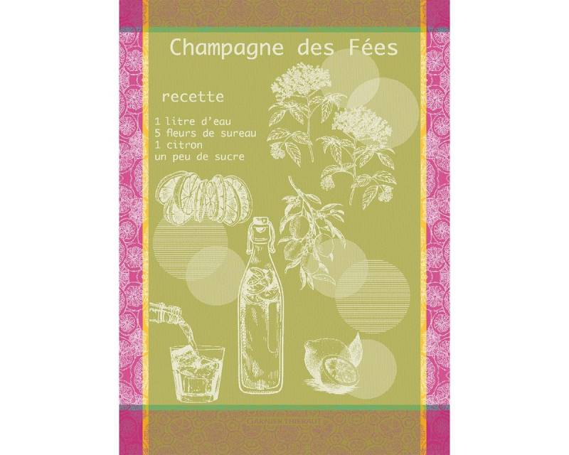 Garnier Thiebaut Geschirrtuch Geschirrtuch Champagne Des Fees Mousse 56x77 cm, (1-tlg., 1 x Geschirrtuch), jacquard-gewebt von Garnier Thiebaut