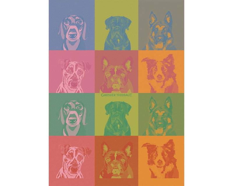 Garnier Thiebaut Geschirrtuch Geschirrtuch Chiens Pop 56x77 cm, (1-tlg., 1 x Geschirrtuch), jacquard-gewebt von Garnier Thiebaut
