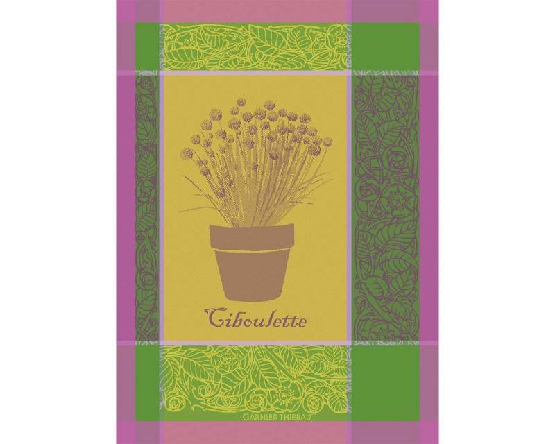 Garnier Thiebaut Geschirrtuch Geschirrtuch Ciboulette Menthol 56x77 cm, (1-tlg., 1 x Geschirrtuch), jacquard-gewebt von Garnier Thiebaut