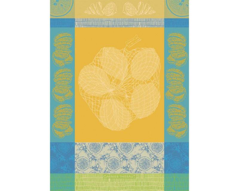 Garnier Thiebaut Geschirrtuch Geschirrtuch Filet De Citrons Soleil 56x77 cm, (1-tlg., 1 x Geschirrtuch), jacquard-gewebt von Garnier Thiebaut