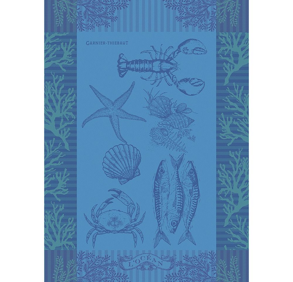 Garnier Thiebaut Geschirrtuch Geschirrtuch L'Ocean Bleu 56x77 cm, (1-tlg., 1 x Geschirrtuch), jacquard-gewebt von Garnier Thiebaut