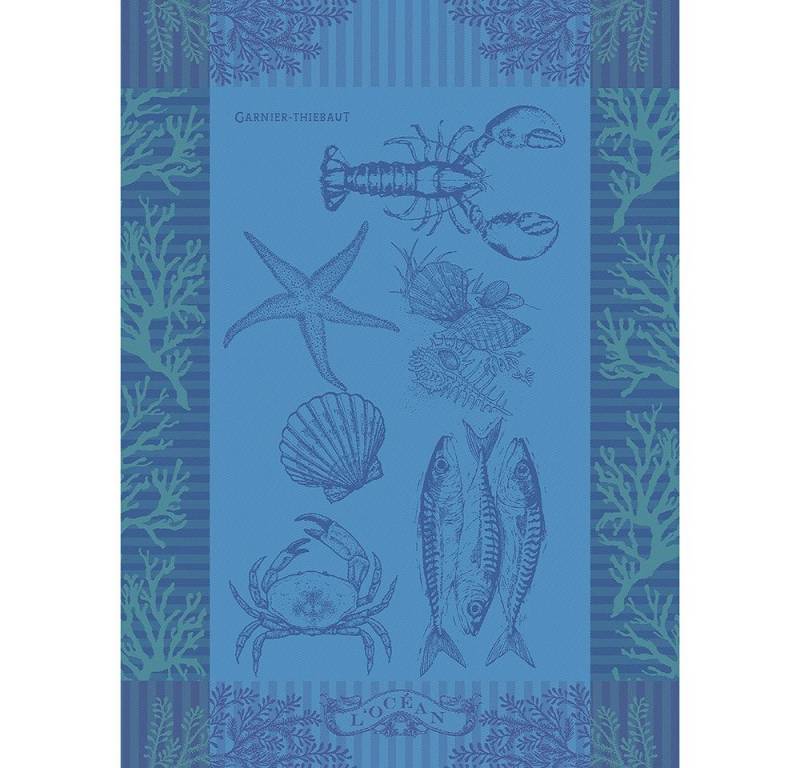 Garnier Thiebaut Geschirrtuch Geschirrtuch L'Ocean Bleu 56x77 cm, (1-tlg., 1 x Geschirrtuch), jacquard-gewebt von Garnier Thiebaut