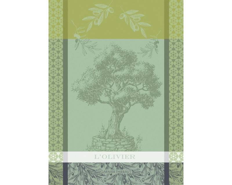 Garnier Thiebaut Geschirrtuch Geschirrtuch L'Olivier Vert 56x77 cm, (1-tlg., 1 x Geschirrtuch), jacquard-gewebt von Garnier Thiebaut