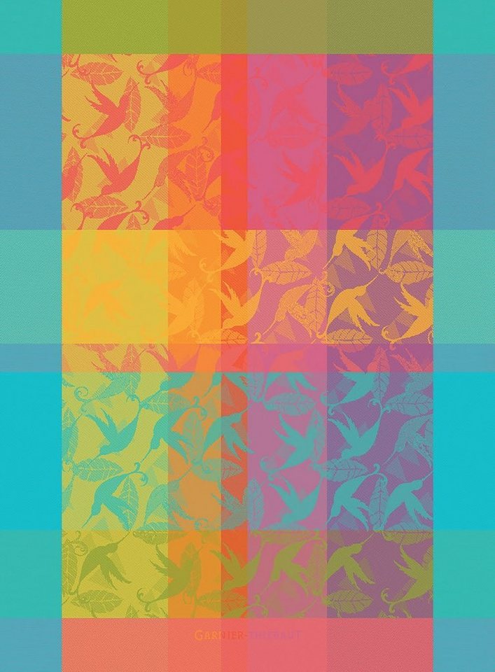 Garnier Thiebaut Geschirrtuch Geschirrtuch Mille Colibris Antilles 56x77 cm, (1-tlg., 1 x Geschirrtuch), jacquard-gewebt von Garnier Thiebaut