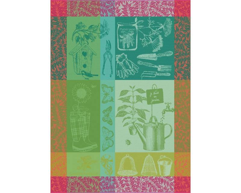 Garnier Thiebaut Geschirrtuch Geschirrtuch Mon Petit Jardin Printemps 56x77 cm, (1-tlg., 1 x Geschirrtuch), jacquard-gewebt von Garnier Thiebaut