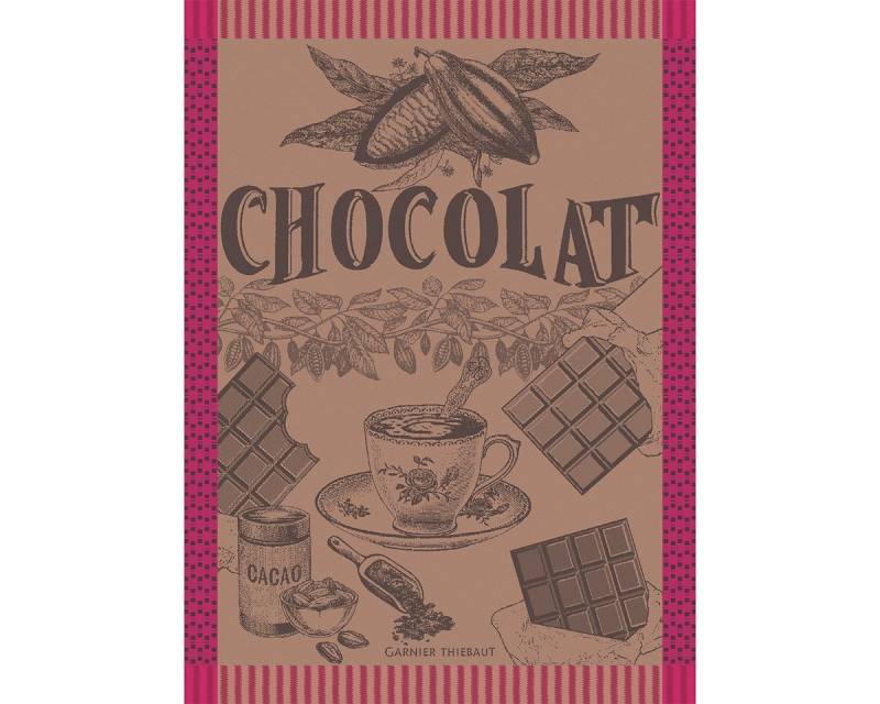 Garnier Thiebaut Geschirrtuch Geschirrtuch Tasse De Chocolat Fuchsia 56x77 cm, (1-tlg., 1 x Geschirrtuch), jacquard-gewebt von Garnier Thiebaut