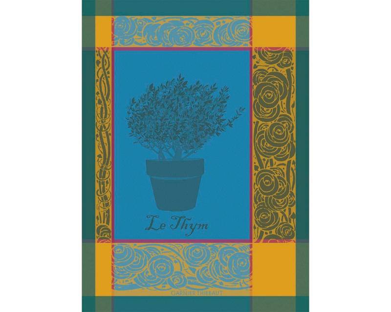 Garnier Thiebaut Geschirrtuch Geschirrtuch Thym bleu aster 56x77 cm, (1-tlg., 1 x Geschirrtuch), jacquard-gewebt von Garnier Thiebaut