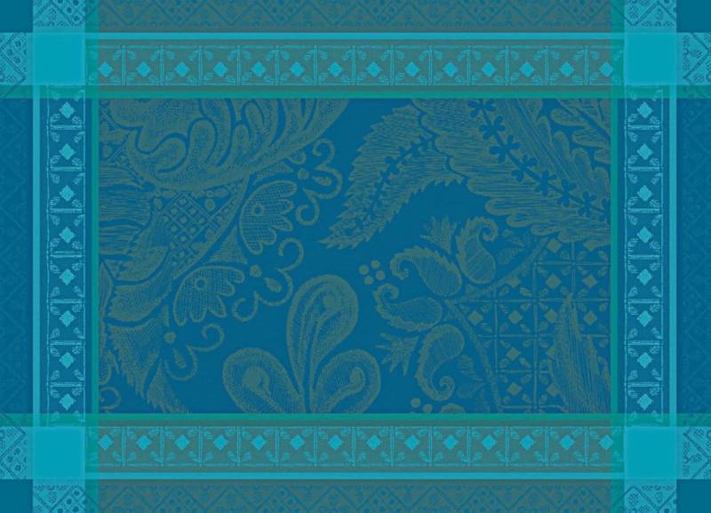 Garnier Thiebaut Platzset Tischsets (2x Set) Isaphire Emeraude 39x54 cm, (Set, 2-St), fleckabweisend von Garnier Thiebaut