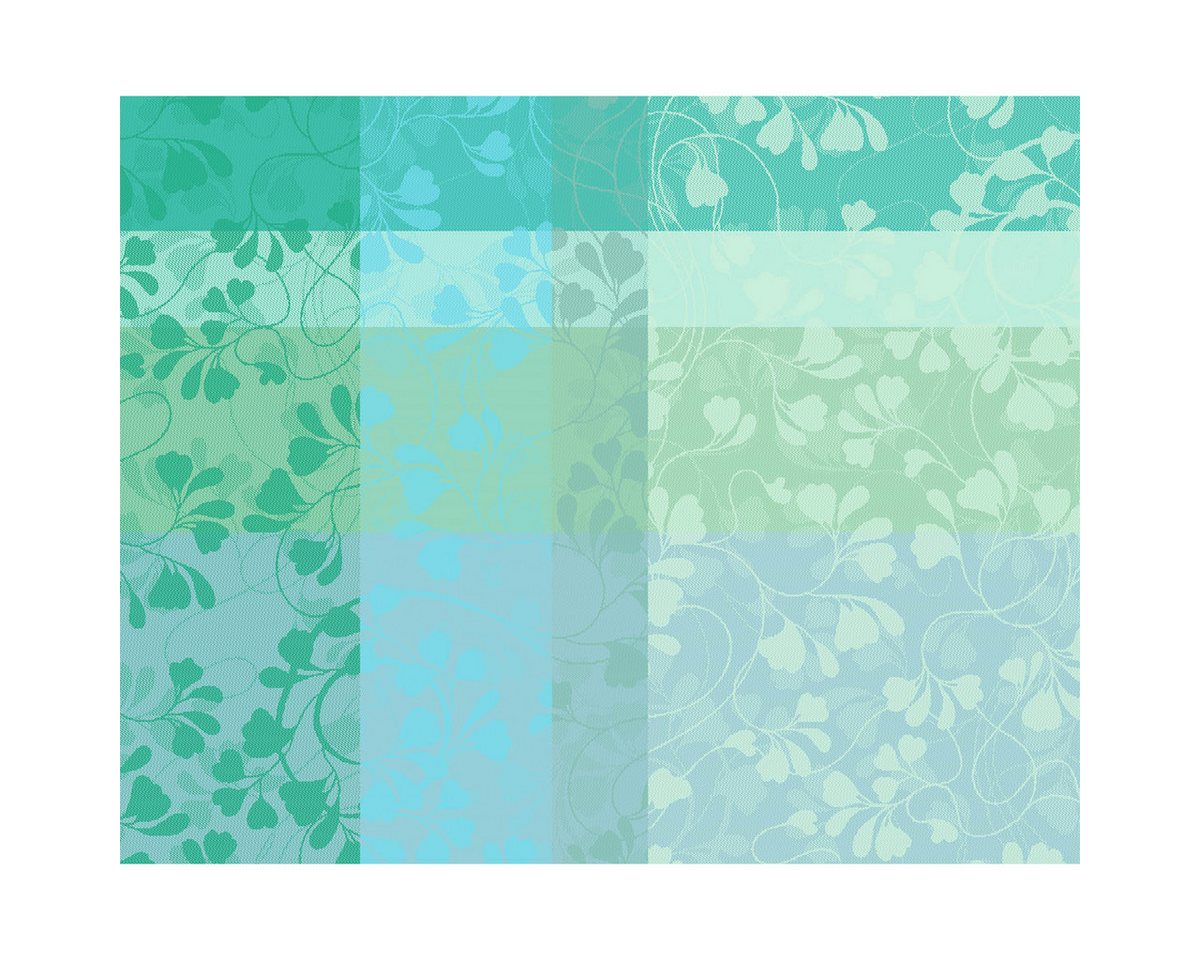 Garnier Thiebaut Platzset Tischsets (2x Set) Mille Feuillages Turquoise 40x50 cm, (Set, 2-St), unbehandelt von Garnier Thiebaut