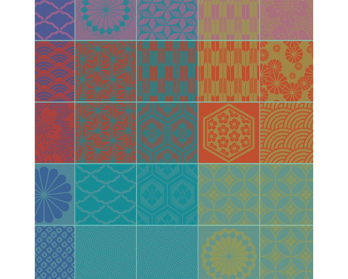 Garnier Thiebaut Stoffserviette Servietten (4x Set) Mille Hana Floralies 55x55 cm, (4 St) von Garnier Thiebaut