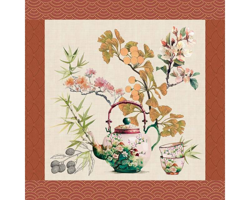 Garnier Thiebaut Stoffserviette Servietten (4x Set) Théières Rouille 45x45 cm, (4 St) von Garnier Thiebaut