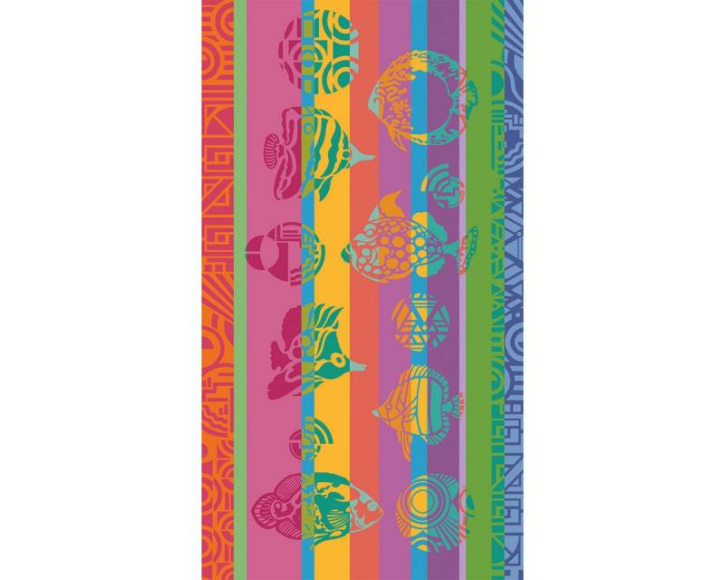 Garnier Thiebaut Strandtuch Strandtuch Poissons Pop 100x180 cm, jacquard-gewebt (1-St), jacquard-gewebt von Garnier Thiebaut
