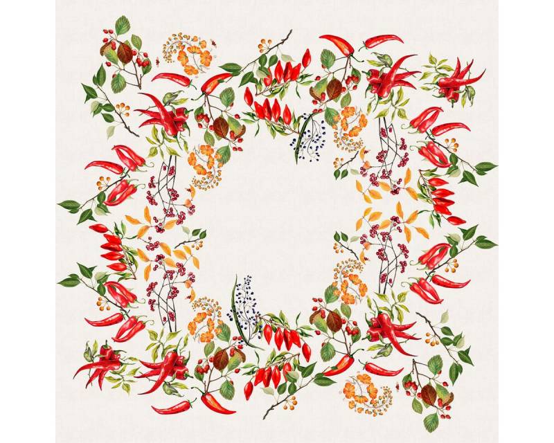 Garnier Thiebaut Tischdecke Tischdecke Piments doux Caliente 115x115 cm, bedruckt von Garnier Thiebaut