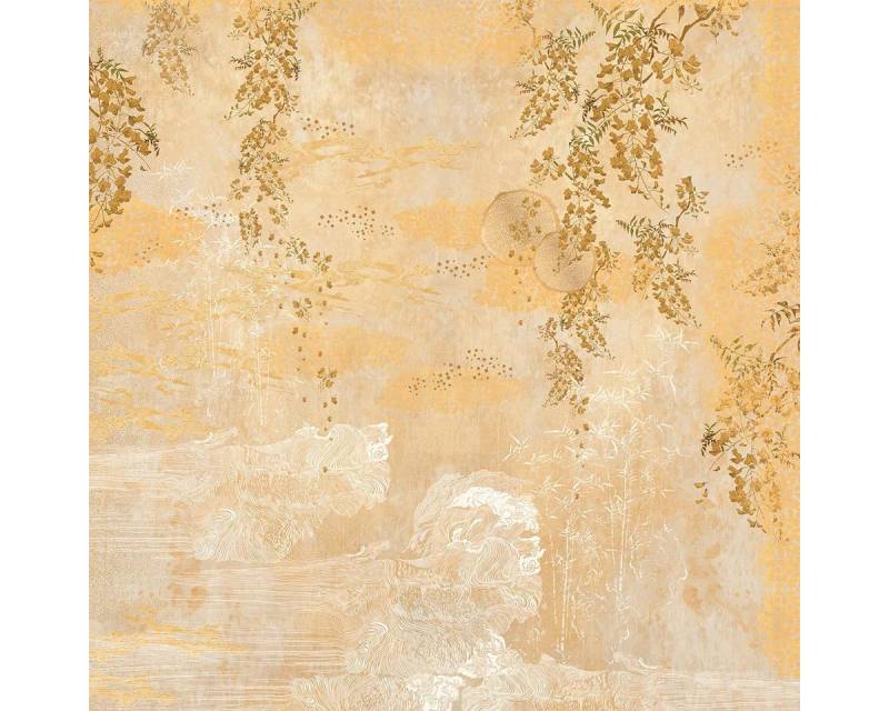 Garnier Thiebaut Tischdecke Tischdecke Soleil d´or Doré 115x115 cm, bedruckt von Garnier Thiebaut