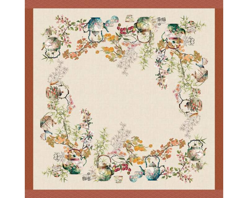 Garnier Thiebaut Tischdecke Tischdecke Théières Rouille 115x115 cm, bedruckt Garnier Thiebaut Tischdecke Tischdecke Théières Rouille 115x115 cm, bedruckt von Garnier Thiebaut