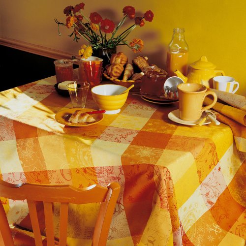 Garnier Thiebaut Tischläufer Mille Couleurs Damast Soleil 55 x 180 cm von Garnier