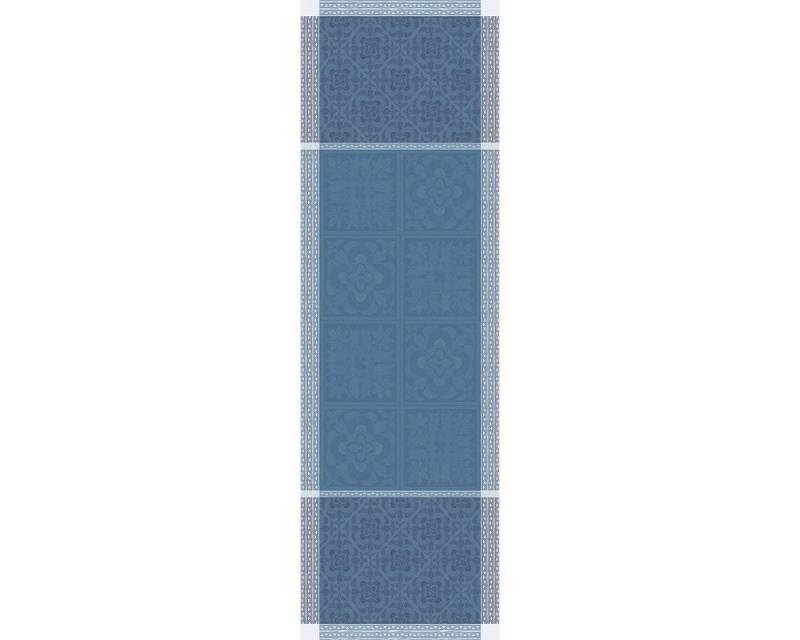 Garnier Thiebaut Tischläufer Tischläufer Harmonie Bleu 54x174 cm, jacquard-gewebt von Garnier Thiebaut