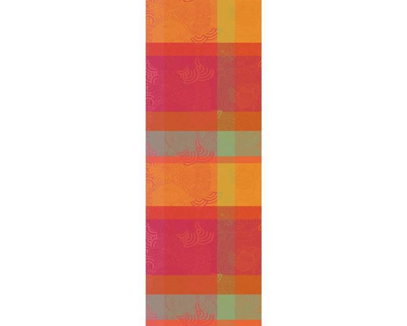Garnier Thiebaut Tischläufer Tischläufer Mille Rainures Flamboyant 55x155 cm, jacquard-gewebt von Garnier Thiebaut