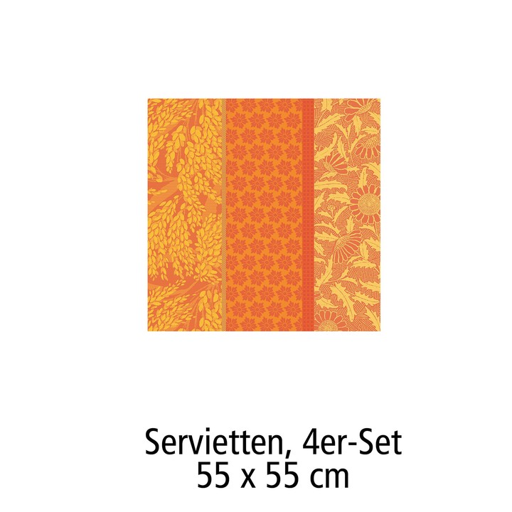 Servietten, 4er-Set,55 x 55 cm Tischgarnitur 'Graminée' von Garnier_Thiebaut