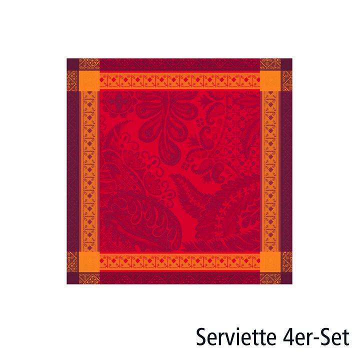 Servietten 'Isaphire Agate' 4er-Set rot 54x54 cm von Garnier_Thiebaut