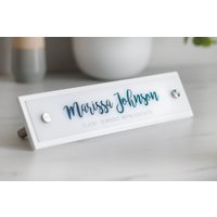 "Personalisierte Moderne Holz Schreibtisch Namensschild "Lehrer" von GaroSigns