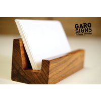 Visitenkartenhalter Aus Walnussholz Espresso Finish Office Decor von GaroSigns