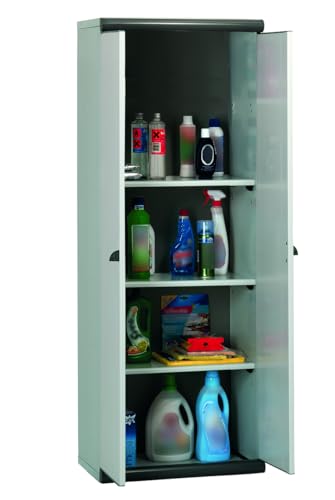 Garofalo - Scik Basic Recycled - Hoher Schrank aus Harz (PVC) 2 Türen - Farbe Grau von Garofalo