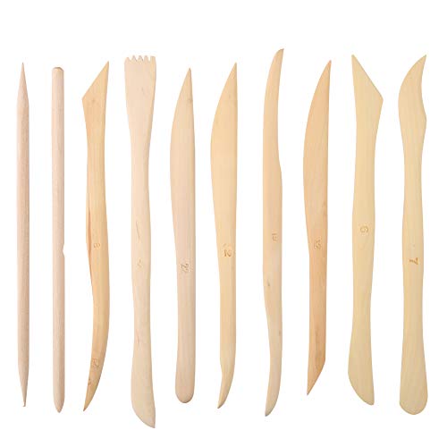 10 Stück/Set Holz Ton Schnitzen Formen Formen Werkzeug Keramik Schaber Schärfen Modellierung Für Craft Soft Plasticine von Garosa